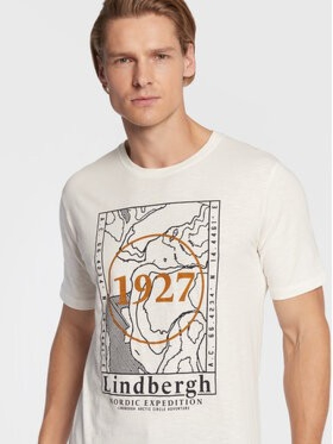 Lindbergh T-Shirt 30-420123 Biały Regular Fit