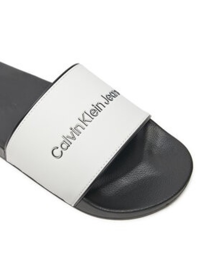 Calvin Klein Jeans Klapki Slide Institutional YM0YM01019 Biały