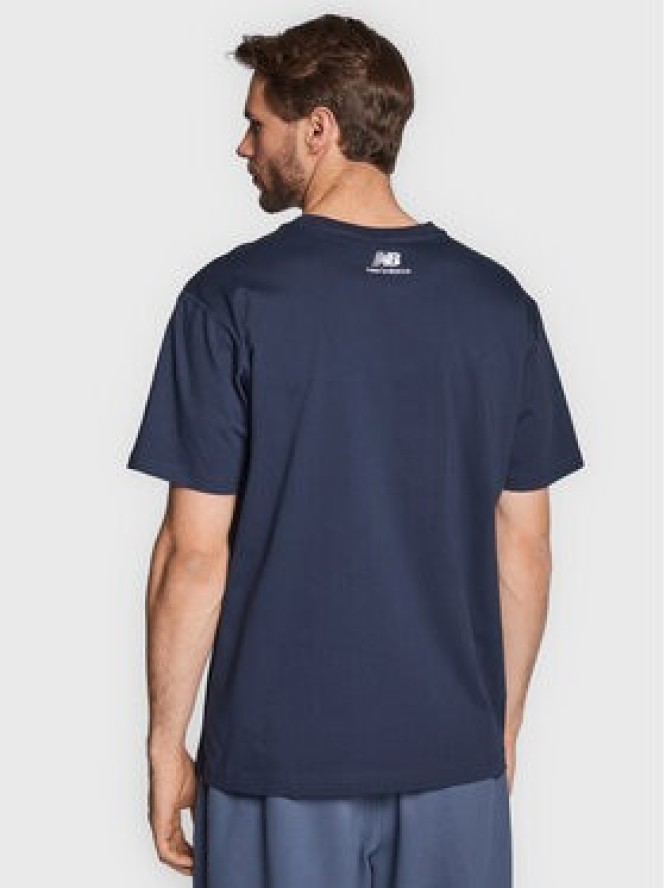 New Balance T-Shirt MT23502 Granatowy Relaxed Fit