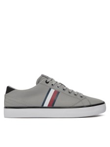 Tommy Hilfiger Sneakersy Th Hi Vulc Low Stripes Mesh FM0FM04946 Szary