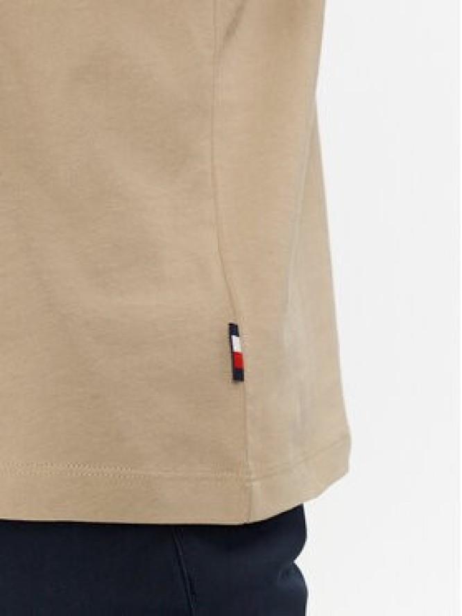 Tommy Hilfiger T-Shirt Flag Cuff Tee MW0MW34430 Beżowy Regular Fit