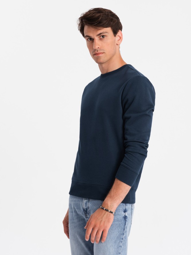 Męska nierozpinana bluza dresowa BASIC – granatowa V1 OM-SSBN-0159 - XXL