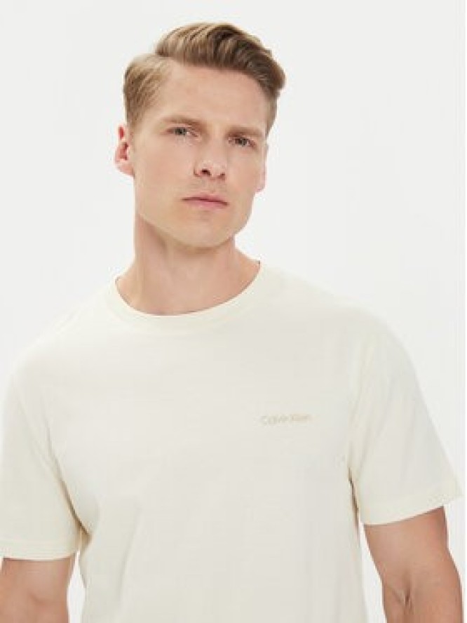 Calvin Klein T-Shirt Enlarged Back Logo K10K113106 Beżowy Regular Fit