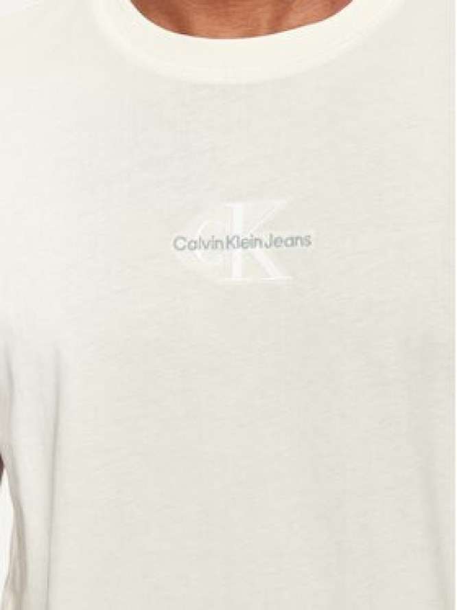 Calvin Klein Jeans T-Shirt Monologo J30J325649 Écru Regular Fit