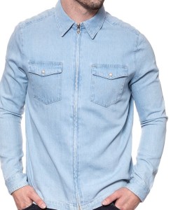 KOSZULA JEANSOWA MĘSKA WRANGLER SHACKET LIGHT INDIGO W5A031D4E 112129921