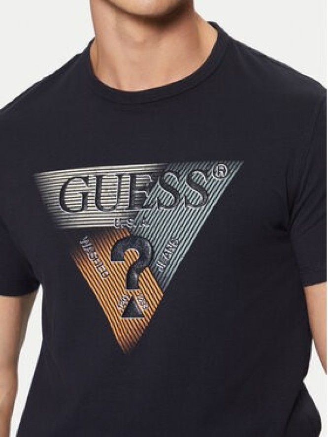 Guess T-Shirt M5RI14 J1314 Granatowy Slim Fit