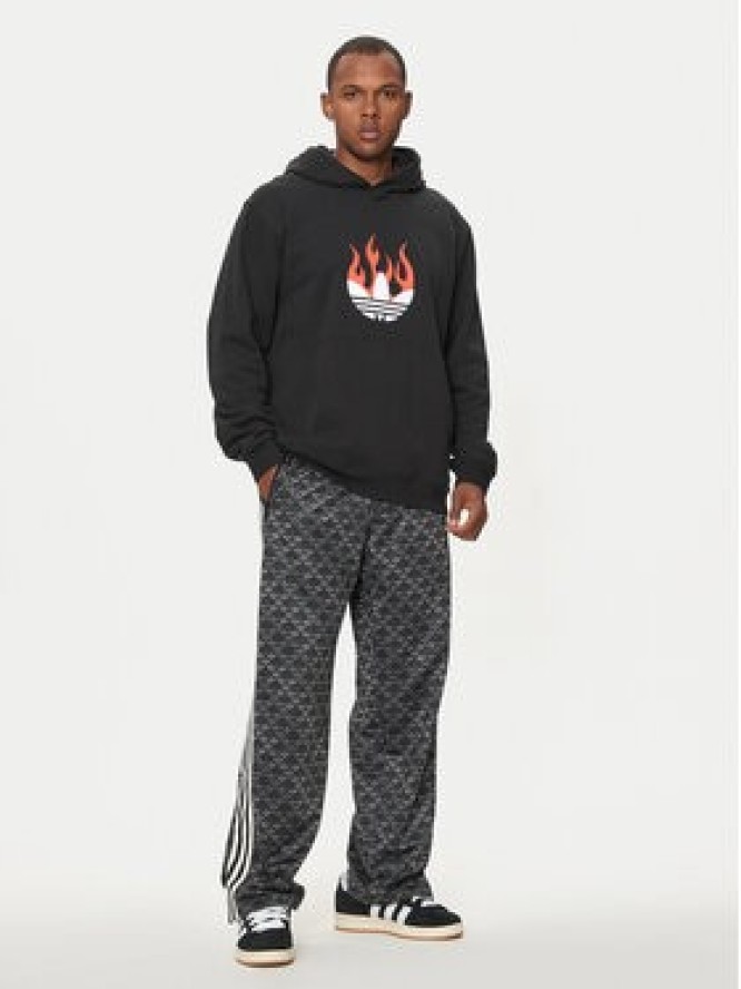 adidas Bluza Flames Logo IS0208 Czarny Regular Fit