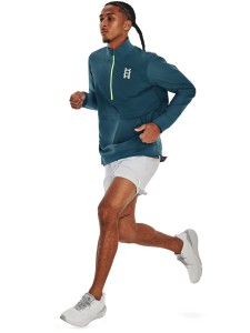 Kurtka do biegania męska Under Armour UA RUN ANYWHERE PULLOVER - turkusowa