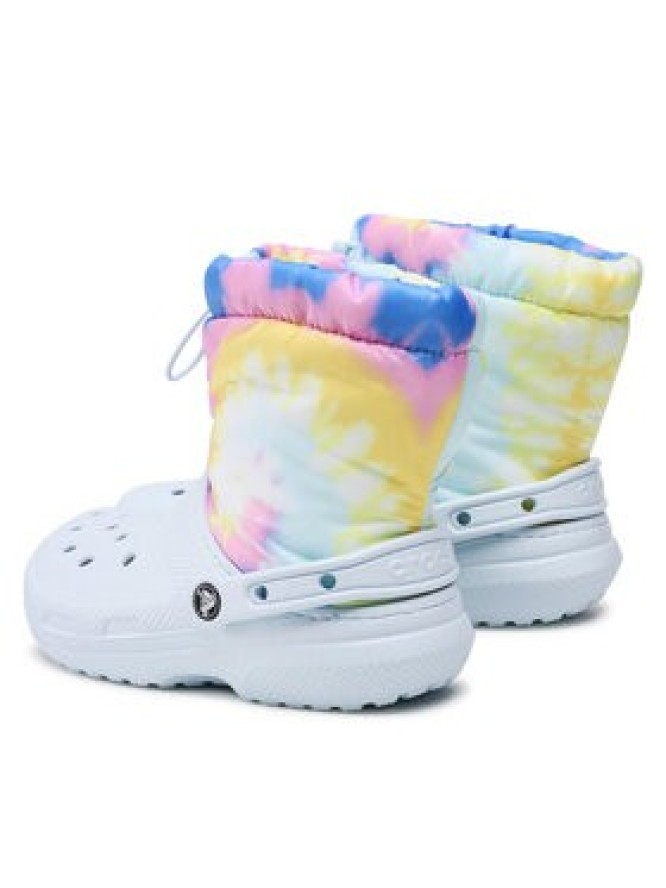 Crocs Śniegowce Classic Lined Neo Puff Tie Dye 207328 Błękitny