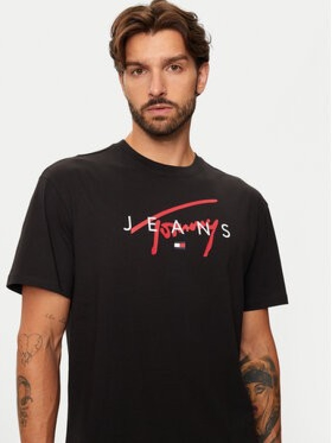 Tommy Jeans T-Shirt Signature Twist DM0DM19683 Czarny Regular Fit