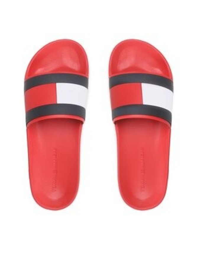 Tommy Hilfiger Klapki Rubber Th Flag Pool Slide FM0FM04263 Czerwony