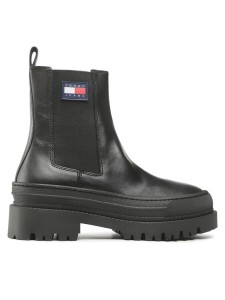 Tommy Jeans Sztyblety Foxing Detail Chelsea Boot EM0EM01062 Czarny