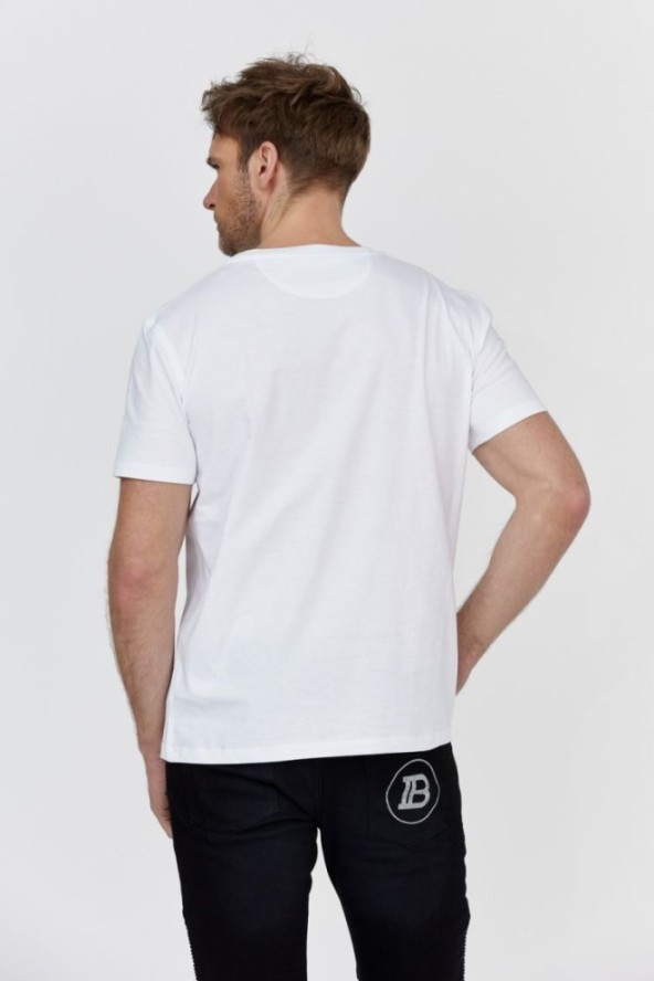 VALENTINO Biały t-shirt męski z logo vltn