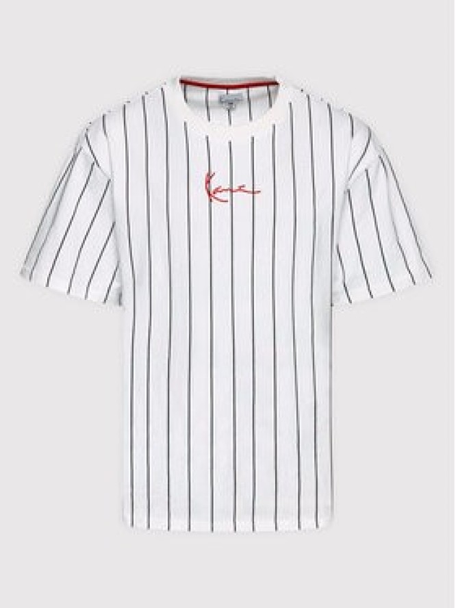 Karl Kani T-Shirt Signature Pinstripe 6030152 Biały Regular Fit