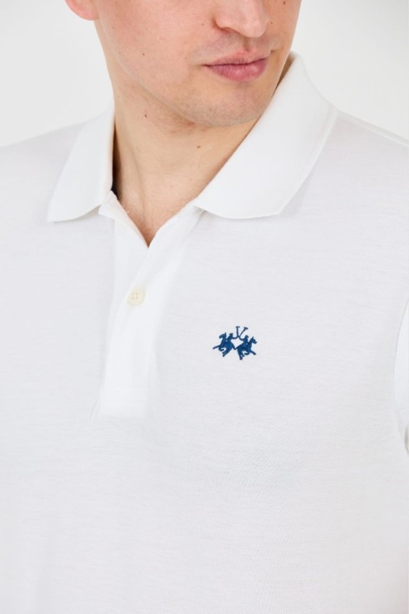 LA MARTINA Białe polo z małym logo