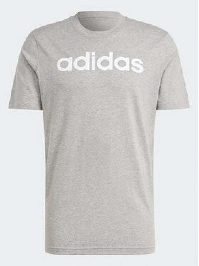 adidas T-Shirt Essentials Single Jersey Linear Embroidered Logo T-Shirt IC9277 Szary Regular Fit