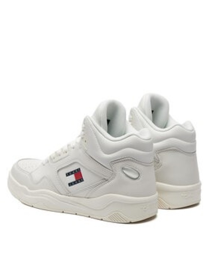 Tommy Jeans Sneakersy Tjm Basket Mid Top EM0EM01413 Écru