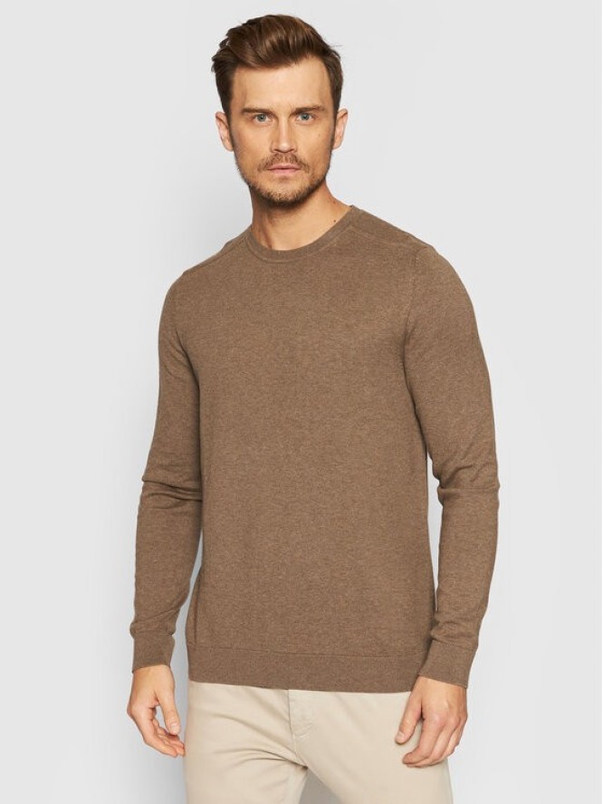 Selected Homme Sweter Berg 16074682 Brązowy Regular Fit