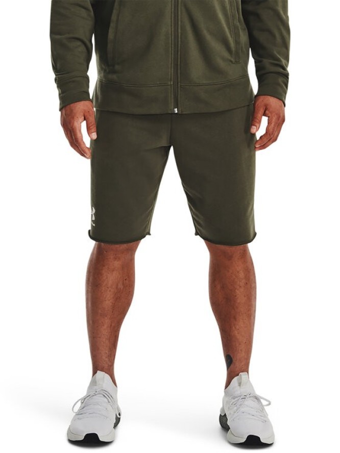 Under Armour Szorty sportowe UA RIVAL TERRY SHORT 1361631 Khaki Regular Fit