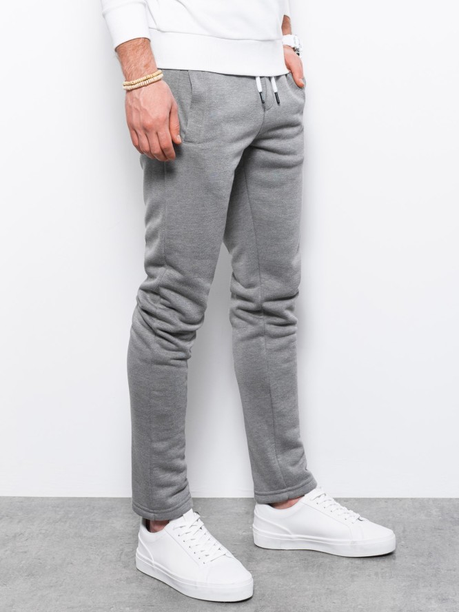 Spodnie męskie dresowe - szary melanż V1 P866 - XL