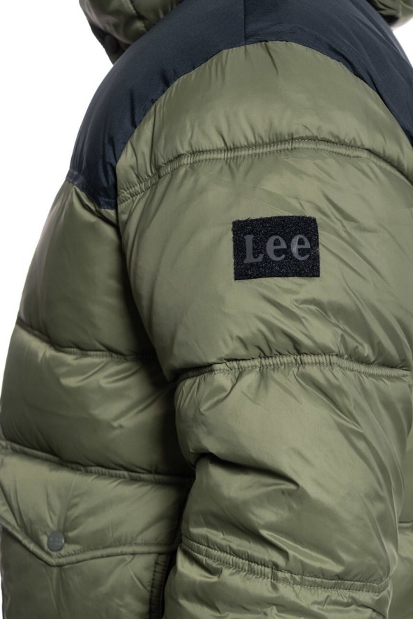 MĘSKA KURTKA ZIMOWA LEE PUFFER JACKET OLIVE GREEN L86NSZNX