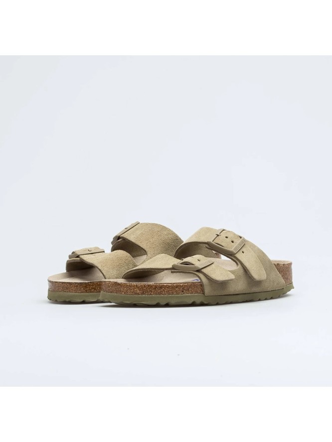 Klapki męskie BIRKENSTOCK ARIZONA SFB LEVE FADED KHAKI