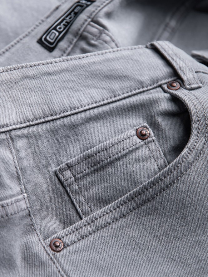 Spodnie męskie jeansowe bez przetarć SLIM FIT - szare V1 OM-PADP-0148 - XXL