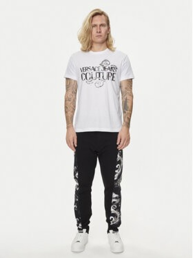 Versace Jeans Couture T-Shirt 76GAHG00 Biały Regular Fit