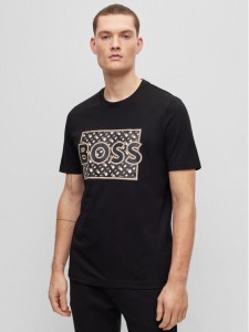 Boss T-Shirt 50489334 Czarny Regular Fit