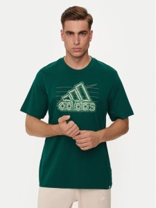 adidas T-Shirt Growth Badge Graphic IN6262 Zielony Regular Fit