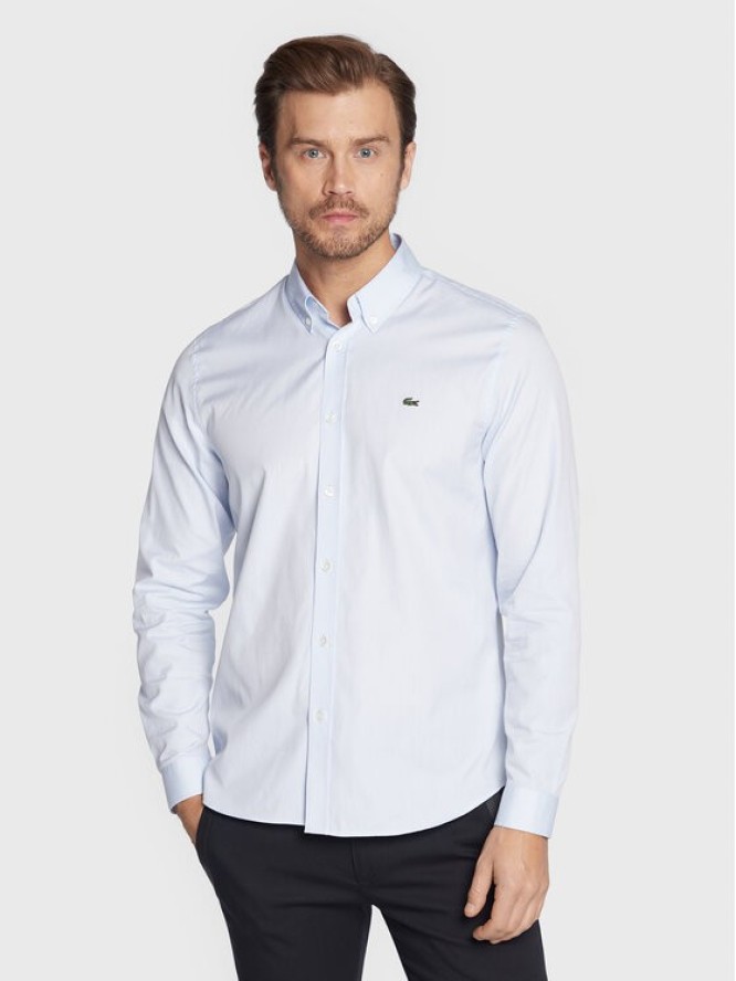 Lacoste Koszula CH1843 Niebieski Slim Fit