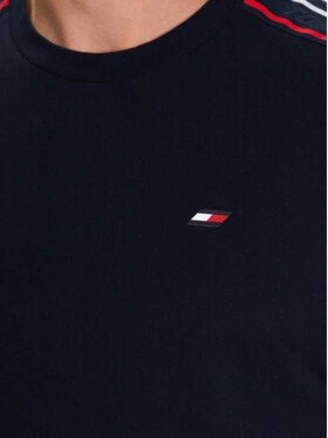 Tommy Hilfiger T-Shirt Textured Tape MW0MW30448 Granatowy Regular Fit