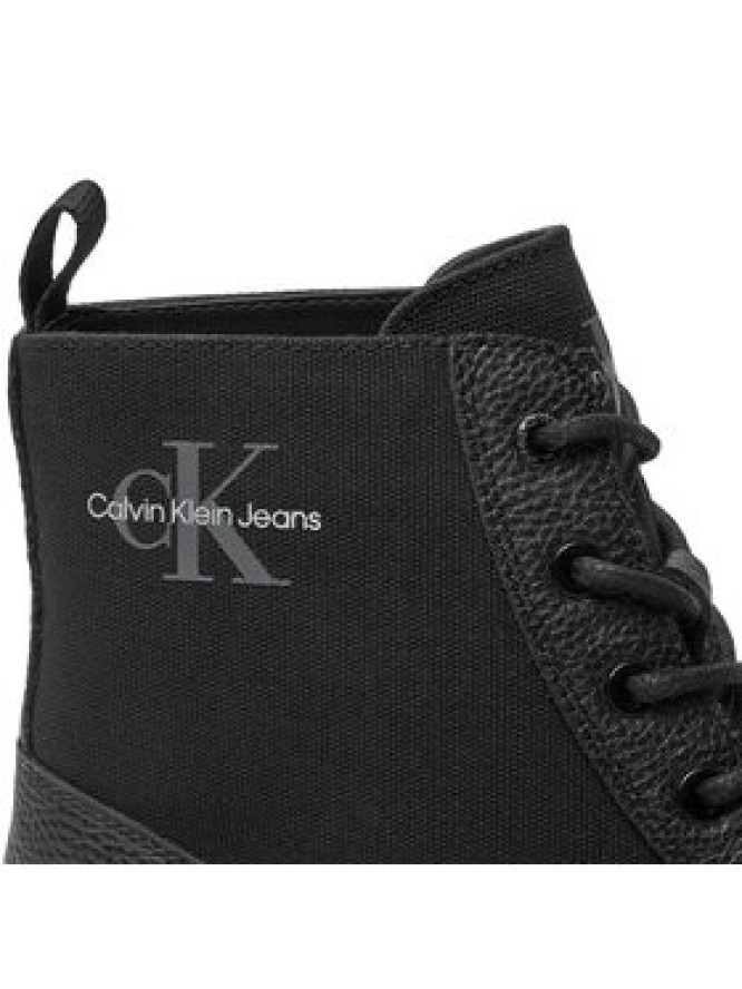 Calvin Klein Jeans Trzewiki Eva Boot Mid Laceup Mix Mtr YM0YM00982 Czarny