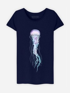 WOOOP Koszulka "Space Jelly" w kolorze granatowym rozmiar: S