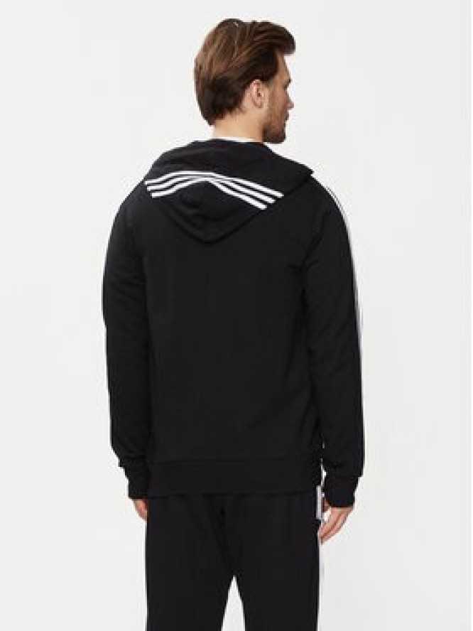 adidas Bluza Essentials French Terry 3-Stripes Full-Zip Hoodie IC0433 Czarny Regular Fit