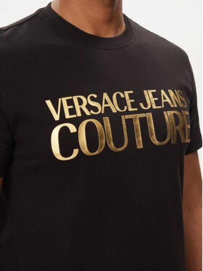 Versace Jeans Couture T-Shirt 76GAHT00 Czarny Regular Fit