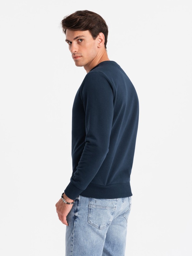 Męska nierozpinana bluza dresowa BASIC – granatowa V1 OM-SSBN-0159 - XXL