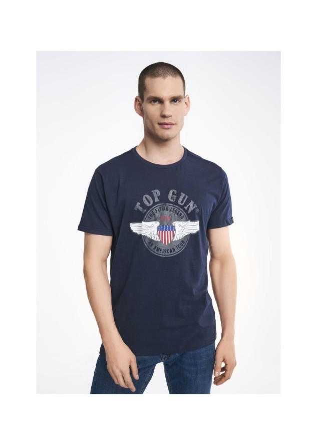 Granatowy T-shirt męski Top Gun