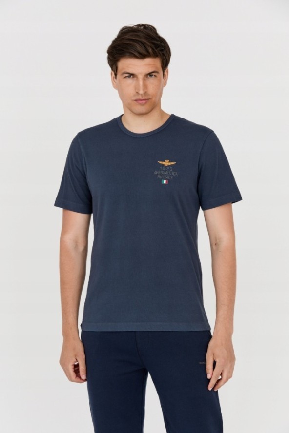 AERONAUTICA MILITARE Granatowy t-shirt męski