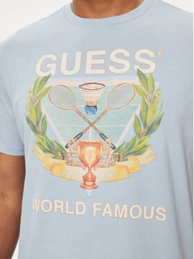 Guess T-Shirt M4GI60 K9RM1 Błękitny Regular Fit