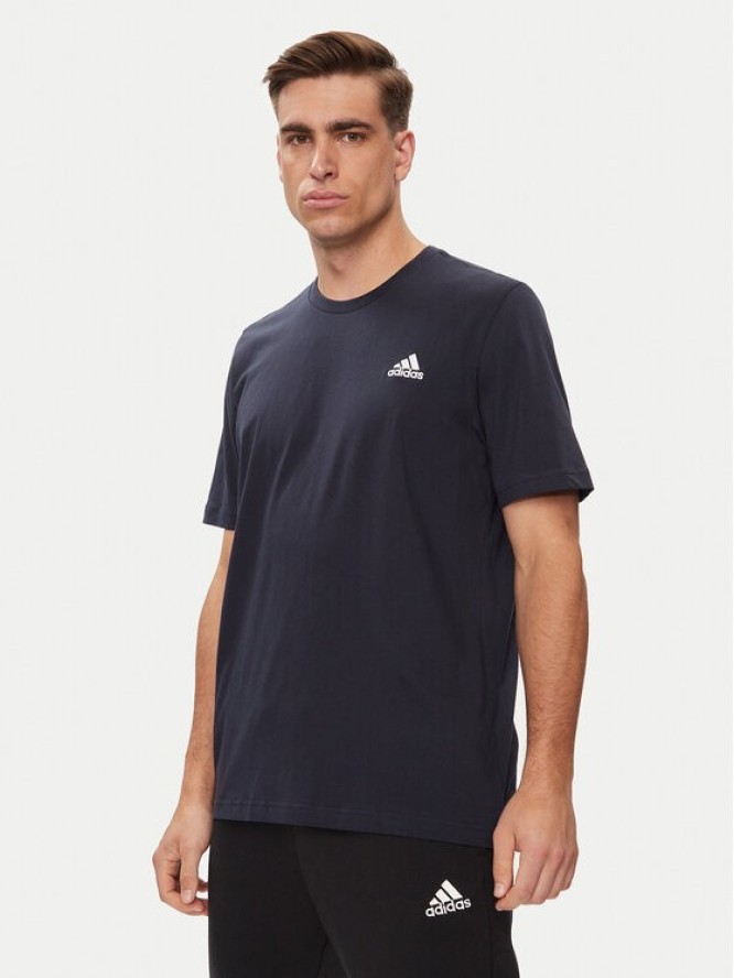 adidas T-Shirt Essentials Single Jersey Embroidered Small Logo T-Shirt HY3404 Niebieski Regular Fit