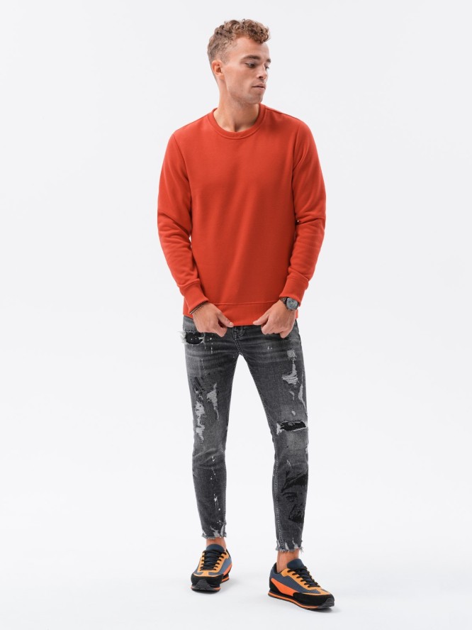 Bluza męska bez kaptura BASIC - ceglasta V13 B978 - XXL