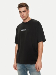 Replay T-Shirt MMG351.000.23454 Czarny Oversize