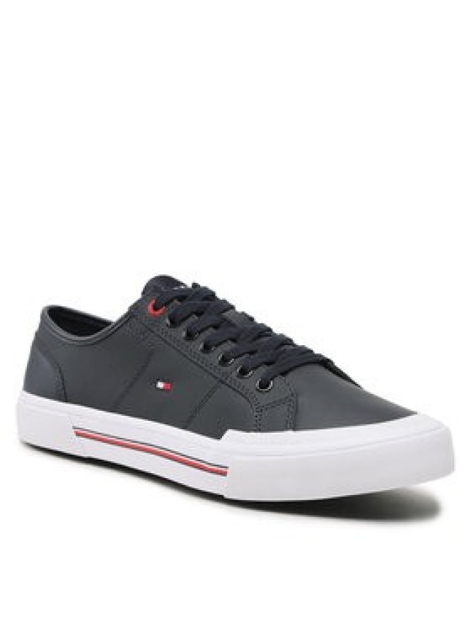 Tommy Hilfiger Tenisówki Core Corporate Vulc Leather FM0FM04561 Granatowy