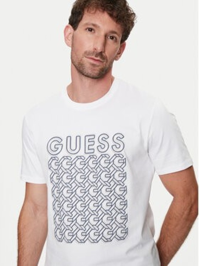 Guess T-Shirt M4YI29 J1314 Biały Slim Fit