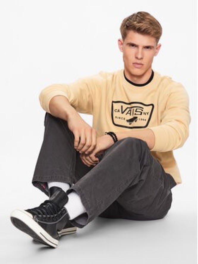 Vans Bluza Mn Full Patch Crew Ii VN0A45CI Beżowy Classic Fit