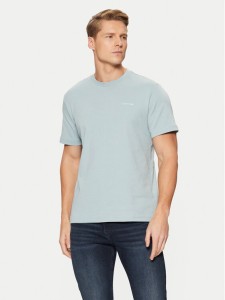 Calvin Klein T-Shirt Micro Logo Interlock T-Shirt K10K109894 Błękitny Regular Fit