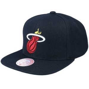 Czapka z daszkiem męska do koszykówki Mitchell & Ness NBA Miami Heat czarna