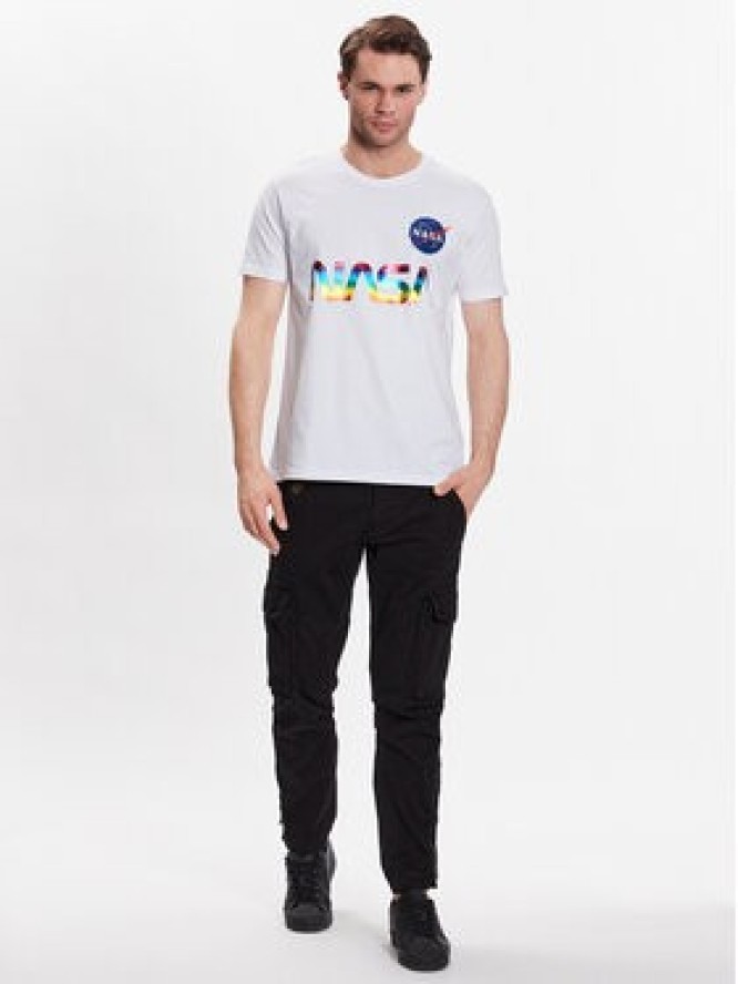 Alpha Industries T-Shirt NASA Refl. T Metal 178501M Biały Regular Fit