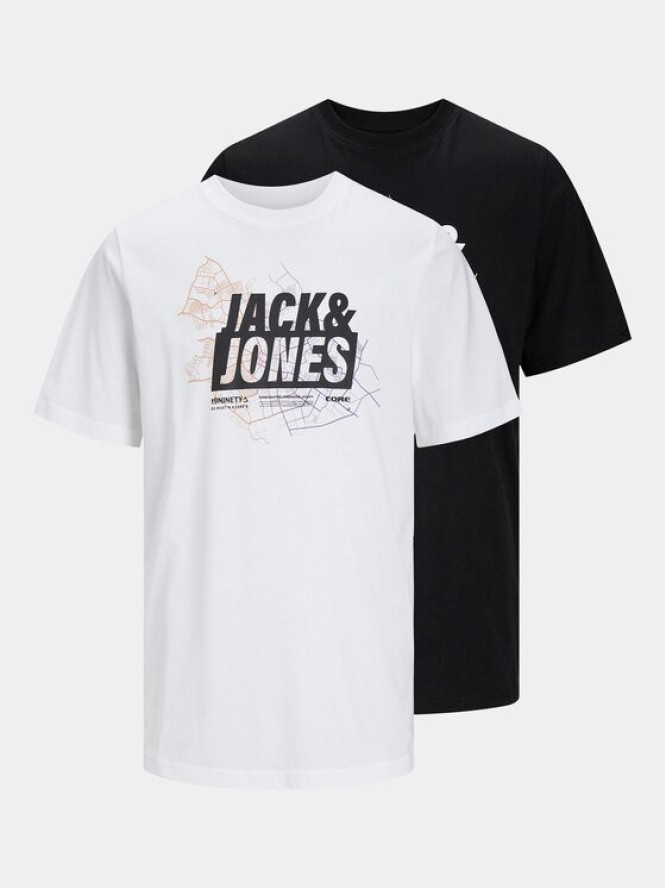 Jack&Jones Komplet 2 t-shirtów Map Logo 12260796 Czarny Regular Fit